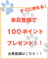 会員登録で100ptプレゼント!!