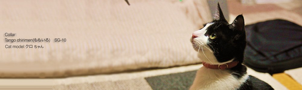 猫の首輪 Tango Chirimen (ももいろ)